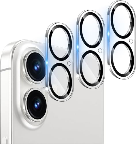 Image of Camera Lens Protector Compatible with iPhone 16 (Pack of 3) | 9H Tempered Glass Camera Lens Guard | Scratch Resistant | HD Clear | Anti-Fingerprint | Easy Installation | Bubble Free
