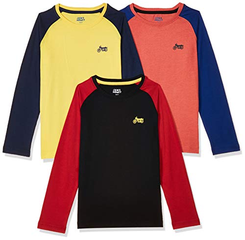 Image of Amazon Brand - Jam & Honey Boy's Regular Fit T-Shirt (Pack of 3)