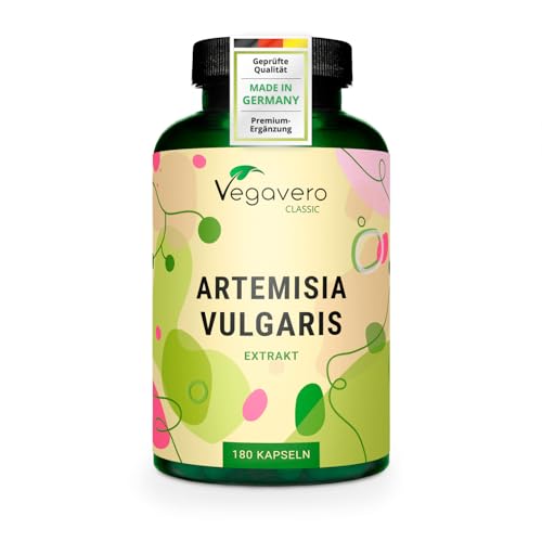 Vegavero Beifuß Kapseln hochdosiert - 600 mg Artemisia Vulgaris Extrakt (10:1) mit Flavonoiden (Bitterstoffe) - 180 Kapseln für 6 Monate - Vegan laborgeprüft & ohne Zusatzstoffe