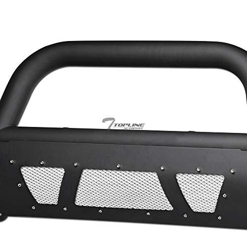 TLAPS Matte Black Studded Mesh Bull Bar Brush Push Front Bumper Grill