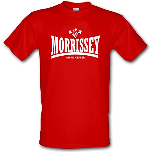 Revolutionary Tees Morrissey Manchester Logo The Smiths T-shirt en coton épais, Rouge, XXL