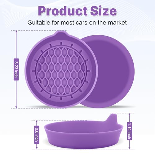 Image of SINGARO Car Cup Holder Coaster, Silicone Cup Holder Insert, Universal Non-Slip Cup Holders, Car Accessories Interior for Women and Man 4 Pack Light Purple