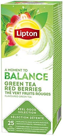 Lipton Green Tea with Red Berries - A Moment to Balance 6 Boxes Enveloped Teabags