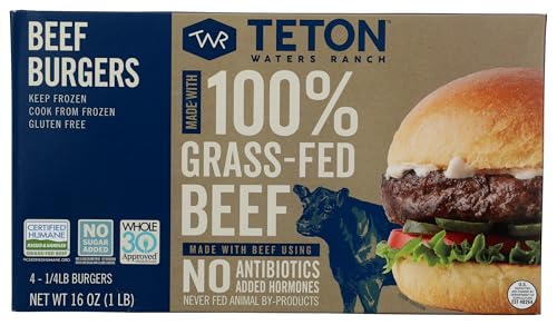 Teton Waters Ranch Grass-Fed Beef Burgers, 16 Oz