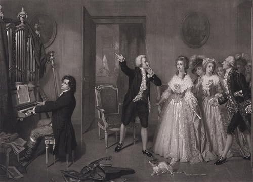 Cuadro decorativo de Beethoven y Mozart en lienzo de 60x90cm de Hugues Merle