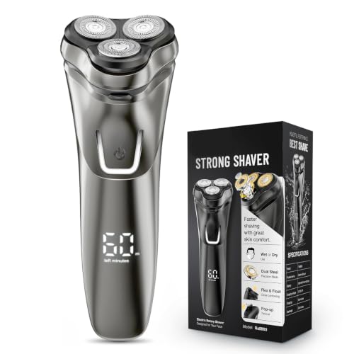 Electric Razor for Men Cordless: Wet or Dry Rotary Shaver for Men for Travel - USB Fast Charging   Pop-up Trimmer Gifts for Fathers Day Elegant Black