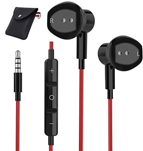 Wired Earbuds 3.5mm Headphones with Microphone, YUANBAI 3.5mm Magnetic Earbud & in-Ear Headphones Powerful Bass Wired Earphones for Samsung A32 5G A52 A12 A20s A71 A11 Google Pixel 5a 4a 3a iPhone 6s