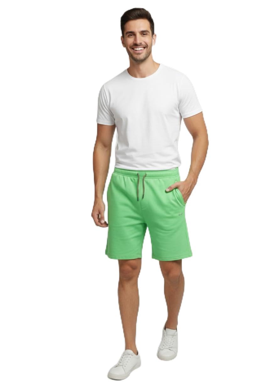 gianna Men's Bermuda Cotton Blend Athleisure Shorts | Knee Length | Drawstring Waist | Casual & Gym Wear-picture-37