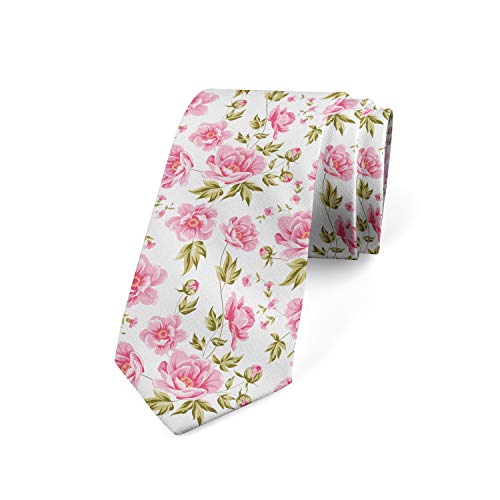 Corbata Formal Blooming Peonies Sprouts Accesorios Ropa Modernas Corbatas De Hombre Sólido Corbata De Caballero Para Eventos Oficina Cosplay