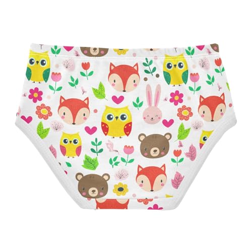 Cute Fox Bird Flowers Floral Toddler Girls's Underwear 2T 23018882
