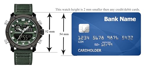 Image of NAVIFORCE NF9236 Japanese Movement Military Style Leather Strap Analog-Digital Watch