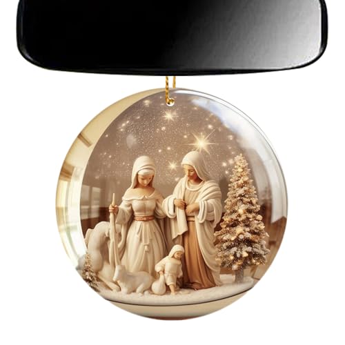 Adornos de belén para árbol de Navidad, accesorios de llavero de bolsa, adornos de Navidad acrílicos 2D, decoraciones colgantes para árbol de Navidad, decoración cristiana para familiares y amigos