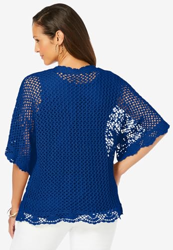 Jessica London Women's Plus Size Crochet Cardigan2