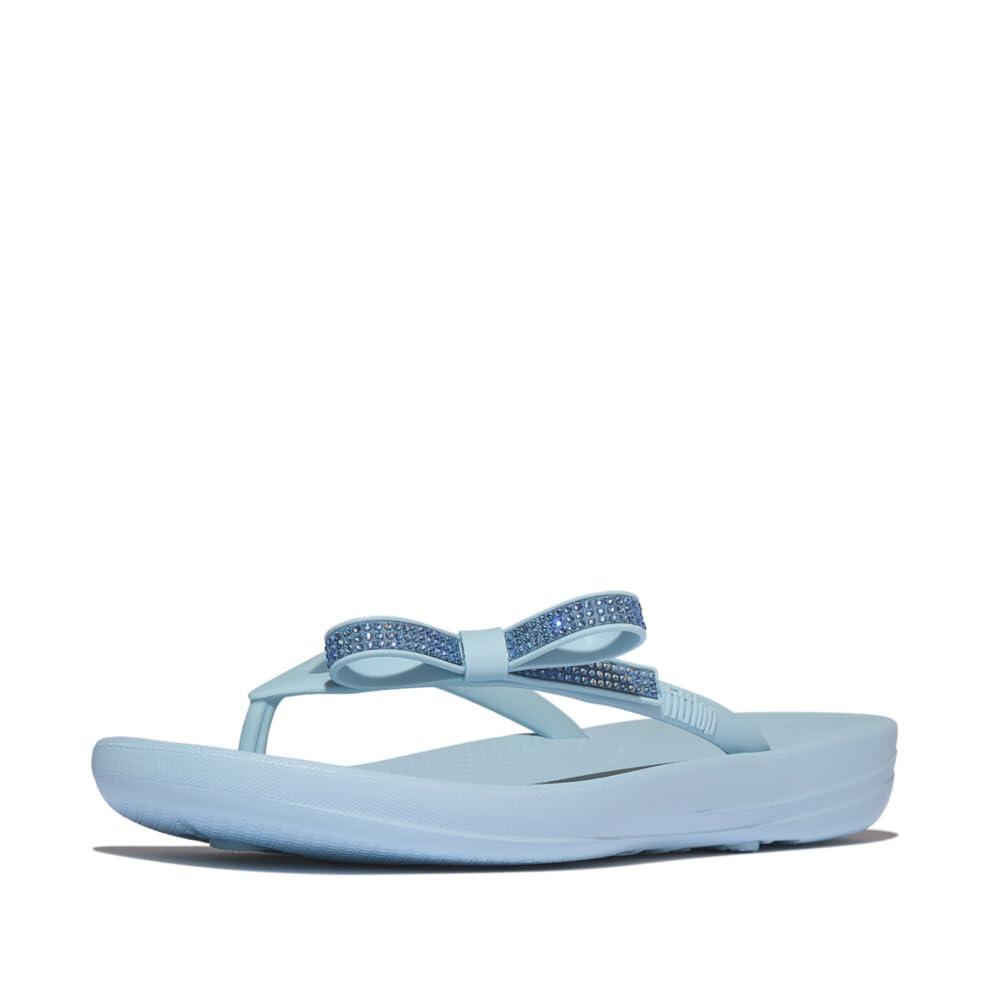 FitFlop Iqushion Glitz-bow Flip-flops, Blue, Size 6, Women
