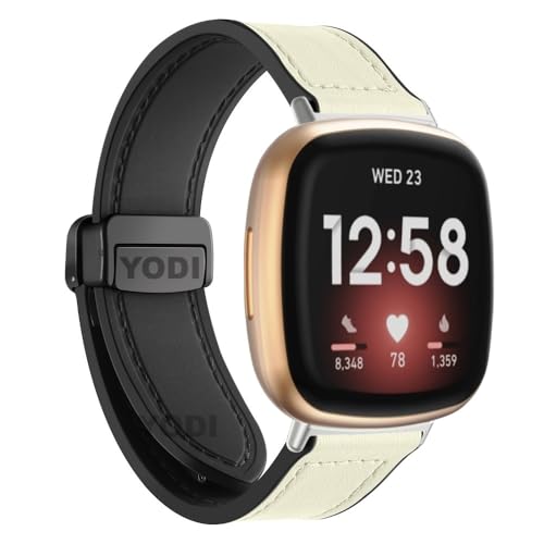 Image of YODI Watch Band Compatible with Fitbit Versa 4 / Fit bit Versa 3 / Fitbit Sense /Sense 2 Band, Soft Replacement Silicone Wristband for Women Flexible Waterproof Sport Watch Strap for Men Large