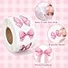 BeYumi Pink Bows Sticker Roll - 1000Pcs Coquette Pink Bows Stickers in 2 Rolls Waterproof Vinyl Girly Aesthetic Decal for Gift Laptop Bottle Scrapbooking Luggage Computer Envelope Decor for Kids