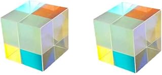 2pcs CMY Op-tic Pr-ISM Cubes - Optical Glass Prism, RGB Dispersion Six-Sided Education Toys and Hobbies