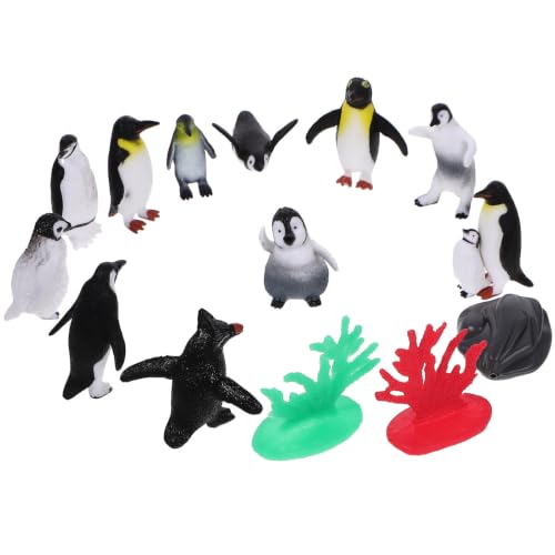 Figuras de pingüinos coleccionables de plástico estables para mesa