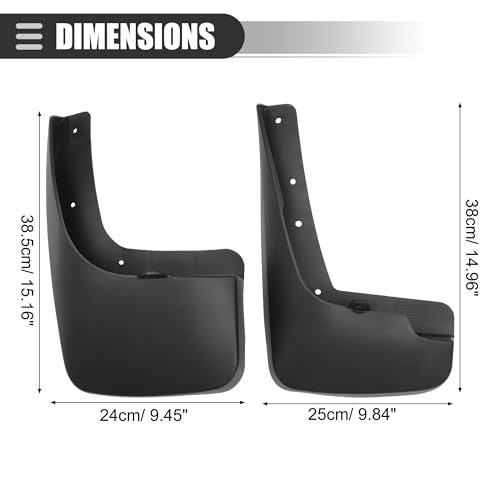 Image of Motoforti Car Mud Flaps, Splash Guards, for Jeep Liberty 2008-2012, Plastic, with Screw, Black, 1 Set