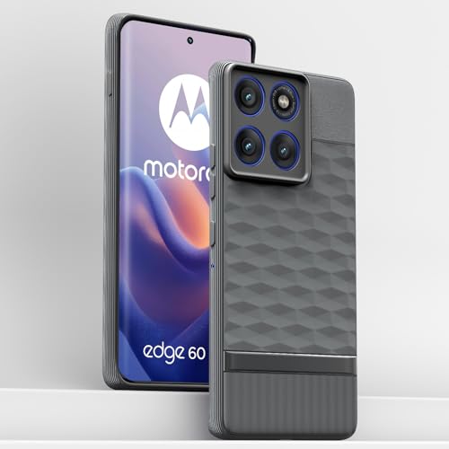Image of Pikkme Back Cover for Motorola Moto Edge 60 Pro 5G Camera Protection 3D Hexa Cube Design Silicone Protective Bumper Case (Grey)