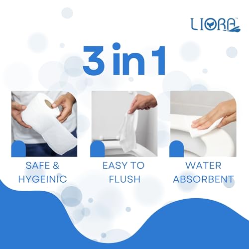 Image of Liora 2 Ply Toilet Paper Roll | 1110 Pulls (185 Pulls x 6 Rolls) | Ultra Soft & Highly Absorbent Toilet Tissue Paper | Bathroom Tissue Rolls Compatible with All Dispensers (6 Roll in1)