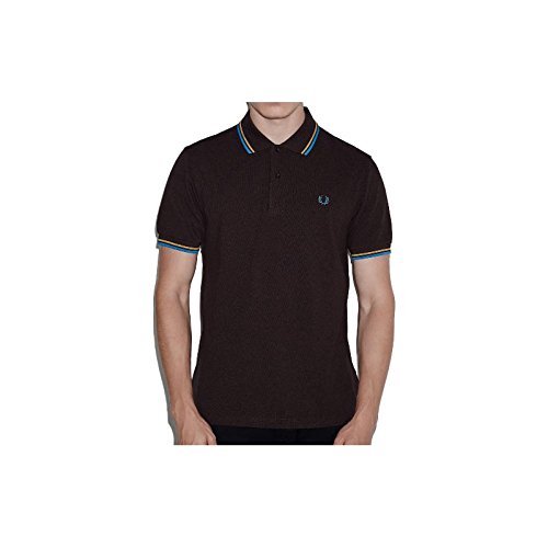 Fred Perry Men's Twin Tipped Polo Shirt-M1200, Dark Chocolate Marl