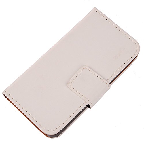 Gukas Cuir Coque Case pour Kazam Thunder 345L Etui Flip Housse Cover PU Leather Portefeuille Protection Blanc