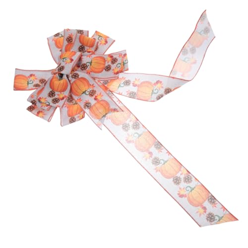 COOLHIYA Large Thanksgiving Bow Tie for Wreath and Door Pumpkin...