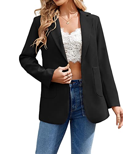 Cnkwei Womens Casual Blazers Open Front Long Sleeve Lapel Collar Work Office Jacket3