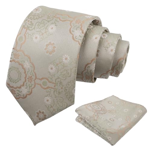 Image of Alizeal Mens Vintage Solid Plaid Tie with Pocket Square 3.15inches Necktie Set