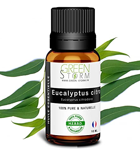 Huile essentielle d'Eucalyptus citronné - 100% pure et naturelle - HEBBD - Green-storm - 10 ML Cover