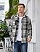 COOFANDY Mens Flannel Shirts Long Sleeve Button Down Plaid Shirt Lightweight Shirt Jacket with Pockets