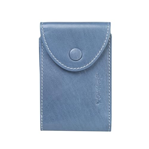 RFID Blocking Leather Wallet for Men – Premium Full Grain Leather Bifold Wallet with ID Window, Snap Closure – 10 Card Compartments, Gift Boxed, Slim Design