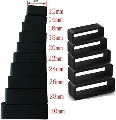 Loops de correa para reloj silicona negra 14mm pack 4 miniatura 6