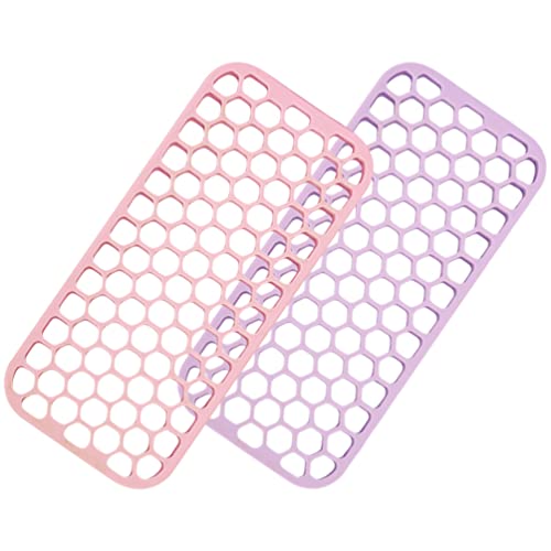 Lurrose 2pcs Heat Resistant Silicone Mat Pad for Hair Tools Non-Slip Flat Iron Holder for Countertop Durable Protective Mat for Curling Iron and Straightener