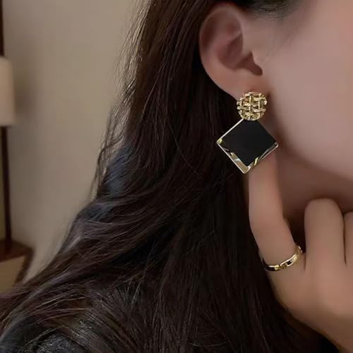 Black Gold Earrings 925 Sterling Silver Post Statement Lightweight Dangle Earrings For Women3