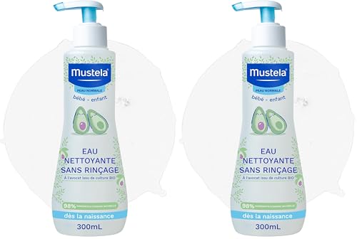 Mustela - Eau Nettoyante Bébé Sans Rinçage à l'Avocat BIO - Eau Micellaire avec 98% d'Ingrédients d'Origine Naturelle Pour Visage et Siège - Produit...