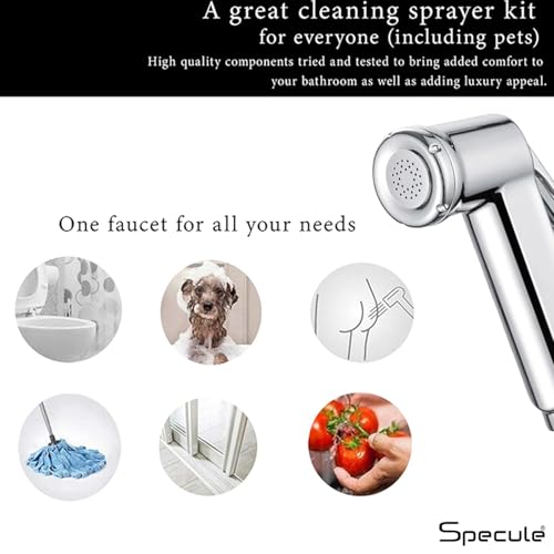 Image of Orbit, ABS High-Pressure Health Faucet for Toilet | Includes SS-304 Grade 1.25 Meter Flexible Hose Pipe & Wall Hook | Jet Spray for Bathroom Use | Chrome Finish | Durable & Easy to Use