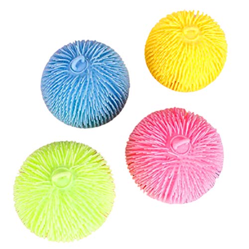 Chilits 1 Pcs Stress Ball Flashing Glow Puffer Ball Elastic Stretchy Ball Stress Relief Ball Toy Giant Jiggly Ball Anti-Anxiety Sensory Fidget Toy for Birthday Party Favors