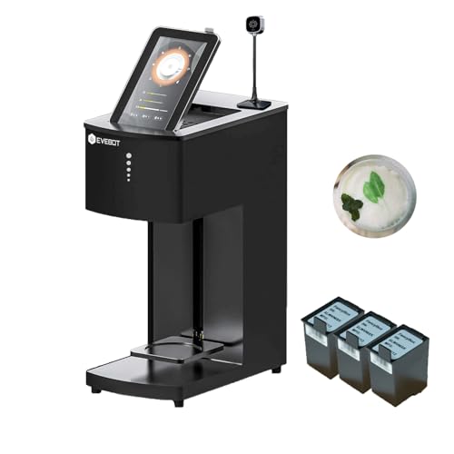 EVEBOT Mini Coffee Latte Art Machineâ Mini Drink Art Machine for Custom Photos & Text on Coffee, Cocktails, Yogurt, Cakes & Cookies â Brown, Gold, Green