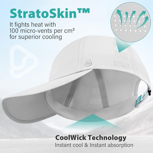 Image of AOPREL Cooling Running Hat for Men & Women Quick-Dry Breathable Performance Hat Lightweight UPF 50+ Unstructured Baseball Cap White
