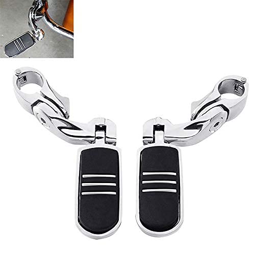 XMT-MOTOR Repose-pieds Universels 32mm de Moto Compatible avec Harley Road King FLHR 1995-2020 Road Glide 2015-2020 (Chrome) Cover