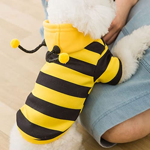 Striped Sweater Pet Costume Dog Hoodies: Cat Holiday Cosplay Warm Clothes Puppy Cute Hooded Coat Christmas Outfits for Cat Small Dogs Puppy Kitten XL Winter Clothing - Image 3