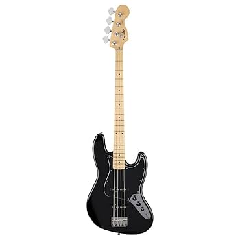 Amazon.com: Fender Standard Jazz Bass - Black, Maple