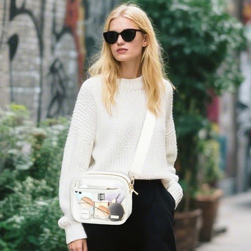 Image of MOMSIV Clear Bag for Stadium Events, Crossbody Transparent Bag for Concerts Sports Events, Purses for Men & Women