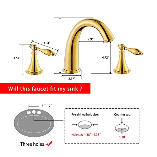 Sanitemodar Polished Gold Bathroom Sink Faucet thumb #4