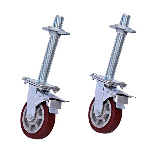 Roulettes polyuréthane lot de 2 avec freins pour échafaudages - 2