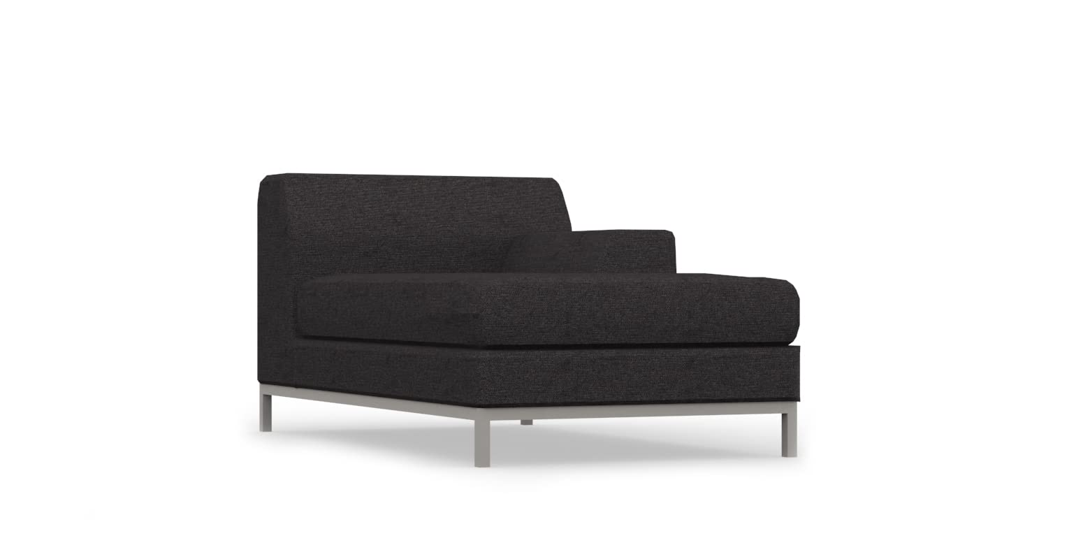 COMFORTLY Funda de repuesto para tumbonas de descanso hecha a mano compatible con KRAMFORS Chaise Longue reposabrazos derecho (corona - negro)