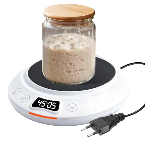 Creechwa Electrico Calentador para Iniciador de Masa Madre, 24H Temporizador, 21-49 ℃, Ajustable al 1 ℃, Auto-Apagado, Utensilios para Hornear Pan