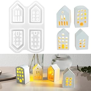 Augesak Mini Häuser Gießform Silikon 4er Set